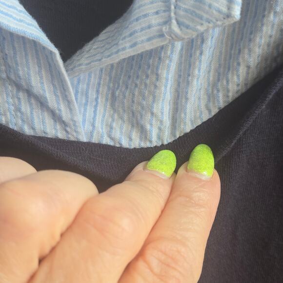 🎄 Tommy Hilfiger EUC sweater collared shirt combo long sleeve XL light blue - Picture 9 of 17